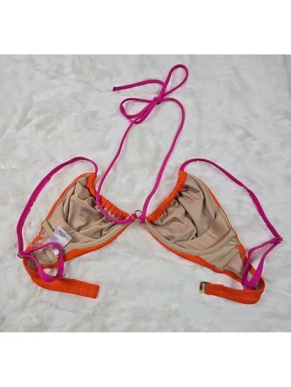 Shade & Shore Orange Underwired Bikini Top 36 B